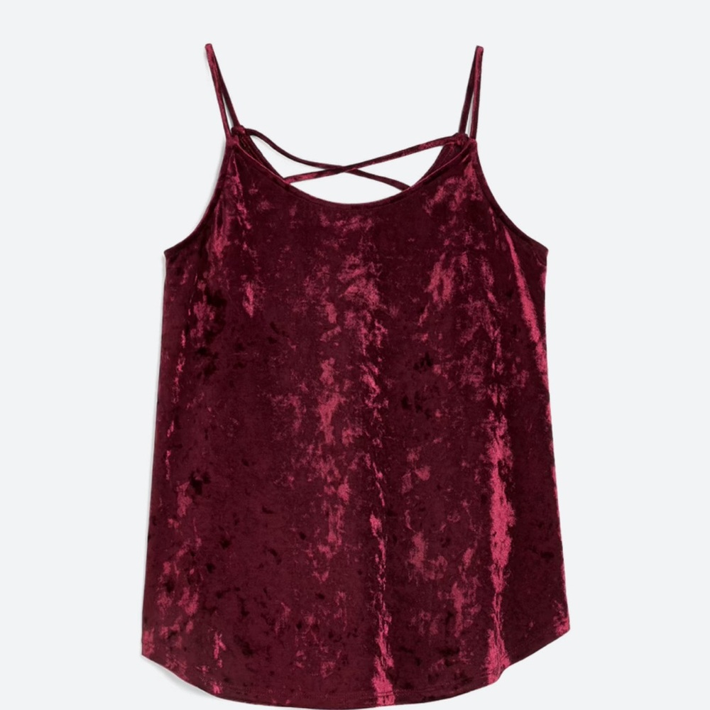 Kaileigh Burgandy Felda Lattice Back Detail Knit Tank Size M